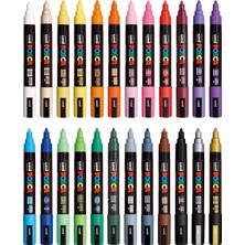 Uni Posca Markör Kalem 5m Set 1.8-2.5 mm Keçe Uçlu (24'lü Set)