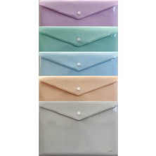 A4 Çıtçıtlı Zarf Dosya 5 Renk Pastel Renkler