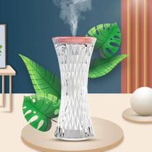 Masaüstü Lamba ve Nemlendirici Şarjlı Işık Kristal Elmas Desenli 7 Farklı Renk Atmosfer Lamba