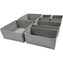 Balkan Room 6'li Gri Çekmece Içi Düzenleyici Organizer Set - Çok Amaçlı Dolap Içi Kutu Seti