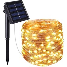 Menfry 20 mt Güneş Enerjili Solar Peri LED Işık Dekoratif Bahçe Büyük Panel Aydınlatma Dış