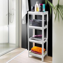 4 Katlı Köşe Rafı | Banyo, Mutfak ve Kiler Için Yer Tasarruflu Organizer | Çok Amaçlı Plast