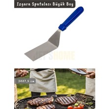 Jet's Home Barbekü Spatulası Paslanmaz Izgara Spatulası Çelik Hamburger Spatulası 34 cm