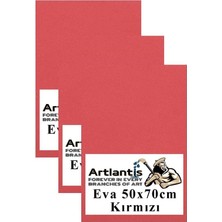 Artlantis Kırmızı Eva 50X70 cm 3 Adet Eva Süngeri Okul Kreş Anasınıfı Elişi Etkinlikleri