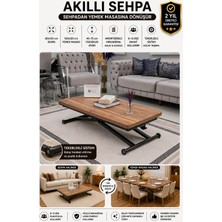 Sehpam Akıllı Home Üst Tabla Mdf Urartu Oval Köşe Alt Ayak Siyah