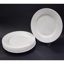 12 Adet Beyaz Melamin Tatlı,pasta Tabağı 17CM Sığ Tabak Günlük Kullanım Için Hesaplı Kase