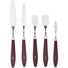Artlantis Çelik Spatül 5 Li Set Resim ve Heykel Çelik Spatula Esnek Palet Bıçağı Pasta Spatul