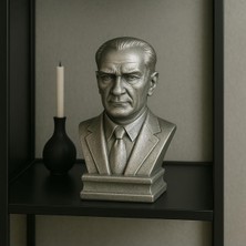 Decostonebiga Atatürk Büst Gümüş 9 x 18