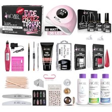 Protez Tırnak Seti &amp; Kalıcı Oje &amp; Nail Art Seti (Poly Jel)