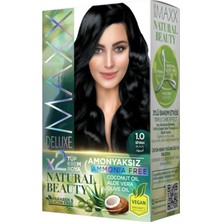 Maxx Deluxe Natural Beauty Amonyaksız Set Saç Boyası 1.0 Siyah