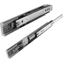 (1 Çift) Frenli Teleskopik Çekmece Rayı Bilyalı Dolap Çekmecesi Ray Metal En 4.3 cm Uzunluk 50