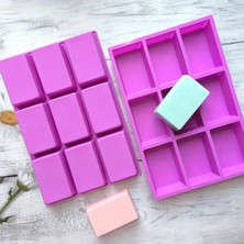 Siliko World 9'lu Sabun Kalıbı, Kek & Pasta Kalıbı Silikon Kalıp, Mavi