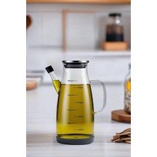 Tekli Metal Kapaklı Yağdanlık Slikon Altlıklı Paslanmaz Çelik Kapak Yağdanlık 1000 ml