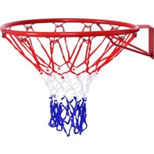 Leyaton Basketbol Çemberi, 45 Cm, Tek Katlı Fileli, Kırmızı