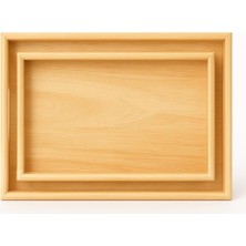 Doğal Bambu 2'li Ahşap Tepsi Seti / Büyük 40×30 cm – Küçük 35×25 cm / Servis, Kahvaltı,