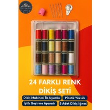 Dikiş Seti 24 Renkli – Iğne, Yüksük ve Iplik Geçirici ile
