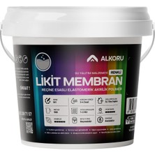 Alkoru 1 kg Likit Membran Renkli Reçine Esaslı Sıvı Su Yalıtım Malzemesi (Gri)