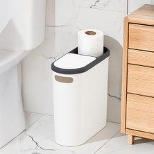 Porsima M-325 Çöp Kutusu Banyo Mutfak Çöp Kovası Kapaklı Banyo Çöp Kovası 10 Lt