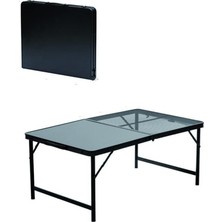 Madfox Eazy 90X60 cm Izgaralı Ahşap Katlanır Kamp Masası