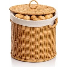 Mien Rattan Kapaklı Sepet Büyük Boy 25X25 cm