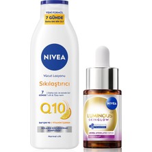 Skin Glow Anında Aydınlatıcı Serum 15ML ve Q10 Sıkılaştırıcı Vücut Losyonu 250ML