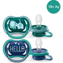 Philips Avent Ultra Air Emzik, 18 Ay+, Erkek Bebekler Için, 2'li Paket, Ortodontik Silikon, Geniş