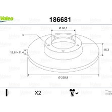 Valeo Fren Diski On Duz 236 mm ( Skoda Felicia /favorit)