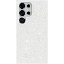 S24 Ultra ve S25 Ultra Uyumlu Kılıf Taşlı Star Glitter Silikon Kılıf Beyaz
