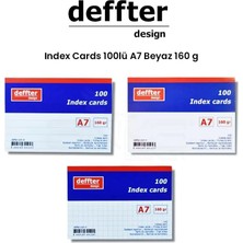Deffter Index Cards 100LÜ A7 Beyaz 160G