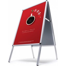 Rekboard Açılır Kapanır Çerçeveli A Pano, Silver Gri, Reklam Panosu, B2 50X70CM