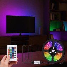 Monitör ve Tv Arkası 3 Metre Rgb Şerit LED Seti - Cata USB Bağlantılı, Uzaktan Kumandalı, 352