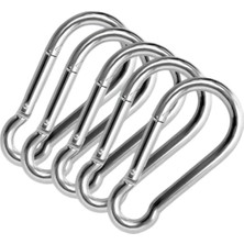 Karabina Yaylı Kanca Paslanmaz Çelik Kilit Olta Dağcılık Kamp Malzemeleri Salıncak (8 Mm) 5 Ad