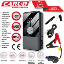 Solveks BR0470350 Hava Kompresörü + Powerbank Usb+Typc +Akü Takviye Dijital Ekran 12V Ithal Premium