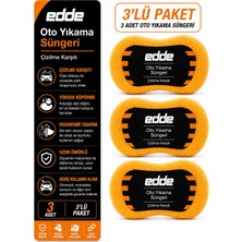 Edde Araba Araç Oto Yıkama Temizleme Süngeri 3 Adet Set Oto Detailing