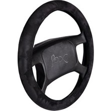 Solveks FXF-070 Direksiyon Kılıfı Poşetli Geçme 38CM Süet Siyah Ithal Premium