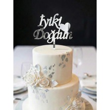 Ege Concept Life Kod 5 Iyi Ki Doğdun Pleksi Pasta Süsü Gümüş - 14X9 cm