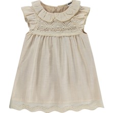 Civil Baby Bebek Yaka Dantelli 6-18 Ay Elbise - Bej