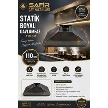 Safir Çay Kazanları Safir Gri Statik Boyalı Davlumbaz 110 cm Ebatlı Safir Davlumbaz 4 Gözlü Çay Kazanı Için Davlumbaz