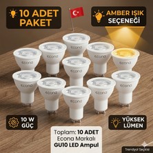 Novo 10W GU10 Spot Ampul GU10 Amber Renk (10 Adet)