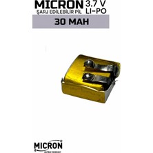 Micron 3.7V 30MAH Lityum Polimer (Li-Po) Şarj Edilebilir Pil 400909 (9×9×4 Mm)