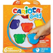 Carioca Teddy Baby Crayons Boya 6'lı +1 Yaş