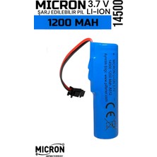 Micron Oyuncak Araba Pili, Kumandalı Araba Pili 3.7V 1200 Mah 14500 Li-On Şarjlı Pil (Batarya)