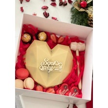 Ege Concept Life  Seni Seviyorum Çubuksuz Pleksi Pasta Süsü Gold - 8x5 cm