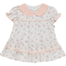 Civil Baby Çiçek Empirme Bebe Yaka 6-18 Ay Elbise - Beyaz