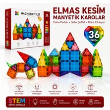 36 Parça Elmas Kesim Manyetik Karo Seti, Stem Eğitici Yapı Oyuncağı
