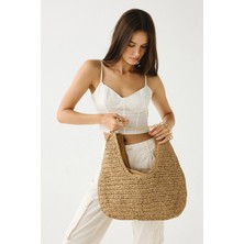 C&city Zincir Kol Detay Hasır Çanta Y9231 Camel