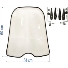 Motospartan SİPERLİK CAMI BÜYÜK BOY 60CM X 54CM X 3MM SCOOTER VE MOTOSİKLET İ
