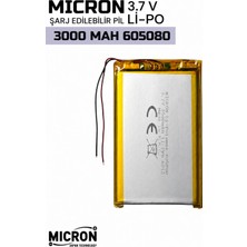 Micron 605080 3.7V 3000MAH Li-Polymer (Li-Po) Şarj Edilebilir Pil – Lityum Polimer Batarya