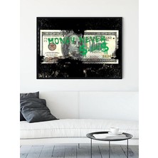 Money Never Sleeps, Parasal Asla Uymaz Motivasyon Çerçeveli Tablo, Çerçeveli Poster, Ofis,çalı