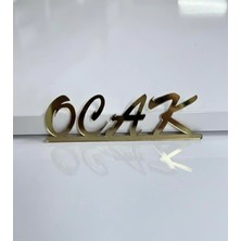 Ege Concept Life  Ocak Yapışkanlı Pleksi Pasta Süsü Gold - 7.5x2 cm